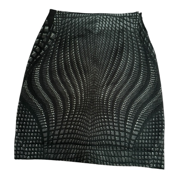 Diane Von Furstenberg Mae Skirt Wool Blend Black & White Skirt Size 8 Career - Picture 4 of 14